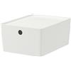 IKEA Scatola con coperchio, bianca, moderna scatola portaoggetti con coperchio, grande, capacità 15 l, perfetta per librerie Billy e Bestå