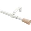 Vuynuxs Asta per tende Bianca Estensibile 76-280 CM, 16/19 MM Dia Asta per tende con set di accessori, per tende con anelli, design unico dell'estremità, decorazione per soggiorno e camera da letto