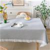 CHUYIX Tovaglia in cotone e lino con nappe, 90 x 90 cm, rettangolare, lavabile, antipolvere, per cucina, picnic, Natale, tavolo da pranzo