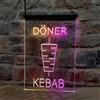 Zayeksole Doner Kebab Insegna al Neon per Decorazioni Murali, Insegna al Neon A LED con Dimmerazione RGB E Alimentazione Tramite App per Kebab,30x20cm