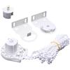 SiSinkal Kit catena per tende a rullo in alluminio con staffa di installazione, set professionale per riparazioni, sistema di ricambio per casa, ufficio, hotel, bianco, 38 mm