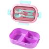 SiSinkal Contenitore per il pranzo da 1000 ml, con 3 scomparti, coperchio ermetico in silicone a prova di perdite, adatto per microonde e lavastoviglie, in plastica, adatto per adulti e bambini, colore viola