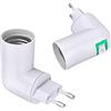 DYOUen 2 portalampada E27 regolabile a 360° con interruttore, adattatore spina UE per lampadina, adattatore per lampadina, adattatore per lampada da parete, adattatore per lampada da cucina (2 pezzi)