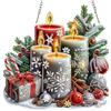 MOGTAA Kit natalizi con diamanti da appendere per adulti e bambini, pittura con diamanti 5D a forma speciale, kit con ciondolo a candela natalizia, pittura artistica con strass di cristallo per