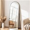 Vortisys Specchio a Figura Intera 165 x 60 cm, Specchio da Terra ad Arco con Supporto, Vetro Temperato, Cornice in Lega di Alluminio, Camera da Letto Soggiorno