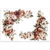 OLYCRAFT 3 pz/Set Flower Border Transfers per Mobili e Artigianato 15x30cm Peony Rose Furniture Decals Large Flower Border Transfer Stickers Rub On Decals per Mobili In Legno Home Decor