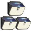 nipify nifipy Luce Solare LED Esterno, Faretto LED da Esterno Solare, 138 LED Lampada Solare da Esterno con Sensore di Movimento, 3 Modos IP65 Impermeabile Luci Solari da Giardino, per Parete Garage 3 Pezzi