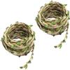 VOSSOT Filo di iuta naturale, 10 m, foglie di viticcio artificiale, nastro di iuta con foglia, corda di iuta con foglie artificiali, finta edera per fai da te, floristica, decorazione di nozze