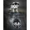 DCIDBEI Diamond Painting Square Drill Cane Lupo 40x50 cm Square Diamond Painting Cane Lupo Riflettente Kit Punto Croce Prestampato Lupo Cane Diamond Painting Animali Lupo Pittura 5D Cani Lupo