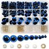 TOAOB THE ONE AND ONLY BABY TOAOB 150 Paia Occhi di Sicurezza per Amigurumis 9 Dimensioni Blu Occhietti in Plastica con Rondelle per Creazione Bambole Pupazzi Fai da Te Artigianato 8mm a 24mm