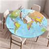 FANSU 3D Tovaglia Rotonda Antimacchia con Elastico, Moderno Esterno Tovaglie Lavabile Tavolino Cucina Decoration Copritavolo Rotonde per Salotto Caffè Pranzo Giardino (Azzurro,90cm)