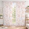 Home Tresor - Coppia Tende a Vetro | Tendine per Interni Primaverili Estive Stampa Foglie Floreale per Finestre e Porte, Cucina, Bagno,Soggiorno Mod. ARISTEA - 60x150 cm, Tortora/Beige