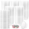 MIVIDE 100 contenitori con coperchio, rotondi, 200 ml, con coperchio, in plastica, a prova di perdite, per salse, salse, condimenti