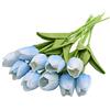 KHTO - Bouquet di fiori artificiali, 10 pezzi, con tulipani veri e propri al tatto, per decorazione di matrimoni, decorazione per la casa (azzurro)