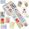 Rusokufo 1000 Pezzi Francobolli Adesivi con Fiori 2 Rotoli Etichette Floreali per Organizer Diario Album Biglietti