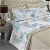 BANZAII TEXTILE INNOVATOR ONLINE Banzaii - Completo Lenzuola Una Piazza e Mezza In Microfibra Made In Italy Con Angolo h 30 Gloria Azzurro