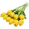 KHTO - Bouquet di fiori artificiali artificiali con tulipani veri al tatto, per decorazione di matrimoni, fiori, decorazione per la casa (giallo)