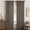 Topfinel Tenda in Lino Scuro 140x240 cm, Tenda in Lino e Cotone Trasparente con Occhielli, 2 Pezzi, per Soggiorno, Camera da Letto, Decorazione per Finestre