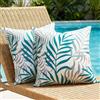 DecorMommt Federe per Cuscini Foglie Tropicali 50 x 50 cm Copricuscini Decorativi Foglia di Palma Verde Esterni Decorativi Impermeabile Federa per Cuscino Casa Primavera Estate Decorazione Set di 2