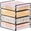 Lifewit Scatole per Vestiti Trasparenti, Contenitori per Armadio, Scatole Armadio Pieghevole in Plastica, Contenitore Sottoletto, Organizer Armadio per Vestiti, Maglione, Coperta, 14 L, 4 Pezzi