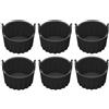 SiSinkal 6 pirottini in silicone per friggitrice ad aria, perfetti per cuocere muffin e cuocere uova (nero)