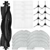 Violiica Set di ricambio per spazzola laterale principale, filtro e panno mop per Cleanova per Vexilar per aspirapolvere robot W7, W9, W11, W15, accessori per aspirapolvere, nylon, plastica, carta