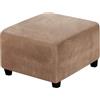 Yekuhe Copri Pouf Quadrato 100x100 50x50 60x60 80x80 40 x 40 90x90 70x70 Elasticizzato Velluto Copri Pouf poggiapiedi Telo Copri Pouf Quadrato Copertura per Pouf poggiapiedi(Khaki,40x40cm/16x16in)