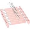 Lamitocs Set di 10 Grucce, con 2 clip antiscivolo e regolabili, girevole a 360 gradi con gancio Grucce per Pantaloni, per Gonne, Calze, Camicie (Rosa)