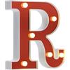 DUBENS - Luci LED con numero illuminato, luci notturne creative, luci a LED, lettere dell'alfabeto inglese, numeri, alfabeto, luci decorative, funzionamento a batteria, R