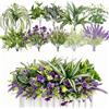 Fairblo 20 Pezzi Piante Finte da Esterno Fiori Finti per Balcone Pianta Finta Resistente UV Piante Artificiali Verdi Plastica Lavanda Finta Arbusti Finti per Balcone Decorazioni Giardino Soggiorno
