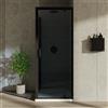 Parama Box doccia 80x90 cm con apertura a battente e parete fissa vetro 6mm fumé profili nero opaco h185 | Tonga