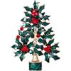 EVER FAITH Festive Verde Albero di Natale Agrifoglio Spilla Austriaco di Cristallo Gold-Tone N04537-2