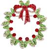 EVER FAITH Spilla Gioiello, Cristallo Flora Le Foglie Corona Fiocco a Nastro Pin Rosso w/Verde Rose Oro-Fondo