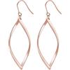 Lieson Orecchini in Titanio Donna, Orecchino Oro Rosa Orecchini Donna Pendenti Foglie Cave