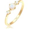 Elli Anelli Donne Banda Geo Vintage Tendenzia con Opale Sintetico in Argento Sterlino 925