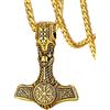 FaithHeart Collana da uomo con talismano vichingo a forma di martello di Thor, stile vintage, con ciondolo a forma di Mjolnir norreno, con robusta catena di grano, gioielli in acciaio inossidabile