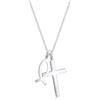 Elli - Collana da donna con ciondolo a forma di croce e pesce in argento sterling 925
