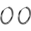 Lieson Orecchini Cerchio Titanio, Orecchino Nero Orecchini A Cerchio Donna Uomo Cerchio 12MM