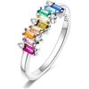 Hapour Anello in argento sterling 925 zirconia cubica colorata, anelli impilabili delicati per le donne che non si ossidano come regali per le donne