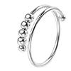 KONFEN Anello Argento 925 Antistress Donna, Regolabile Con Perline, Aperto Rotante Sottile - Regali per Donna, Ragazza, Figlia, Mamma, Moglie