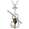 HUKKUN Collana musicale Argento 925 Collana con pendente per violino Collana per violoncello Gioielli per violino Regali musicali Donne