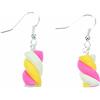 Miniblings Marsh Mellow Marshmallow orecchini marshmallows gancio dolce Kawaii giallo - gioielli moda in fatto a mano I orecchini orecchini