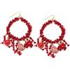 VLNET ®| Vestopazzo orecchini cerchio corallo | cerchi hoop con perline e pesciolino | Diametro 4,5 cm | Lacorazione artigianale | Collezione Coral (Perline corallo)