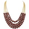 Bocar Lunga dichiarazione Vintage 5 strati pietra acrilico perline collana donne (NK-10551)