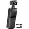 Tressify Fotocamera portatile 2K, scheda di memoria da 128 G inclusa, obiettivo girevole a 180°, luce di riempimento a LED, connessione WiFi, fotocamera sportiva da 5,1 pollici, fotocamera piccola da