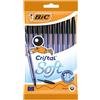 BIC Cristal Soft, Penne Nere a Sfera, Fornitura per Cancelleria Scuola, Punta Media (1.2mm), Confezione 10 Unità