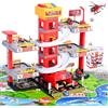 DoeDoefong Set da gioco per parcheggio a 5 piani, per bambini dai 3 anni in su, con ascensore incluso, grande parcheggio giocattolo con 12 auto e 1 aereo, come regalo per bambini dai 3 anni, rosso