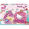 Schmidt Spiele 56407 Hello, puzzle glitterato, principessa Kitty, 60 pezzi, puzzle per bambini, multicolore