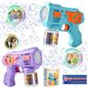 LTFIOON Set da 2 Pistole a Bolle per Bambini, Pistola a Bolle Automatica con Luci LED e 20 Bustine di Concentrato (10 ml), Macchina Bolle di Sapone Elettrica per Esterno, Compleanno e Feste