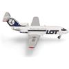 herpa Modellino aereo LOT Polish Airlines Yakovlev Yak-40, miniatura in scala 1:200, pezzo da collezione, modello senza supporto, metallo